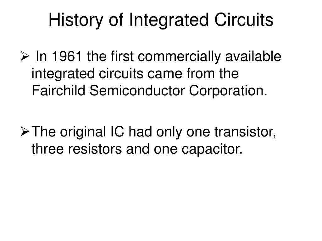 PPT History of Integrated Circuits PowerPoint Presentation, free