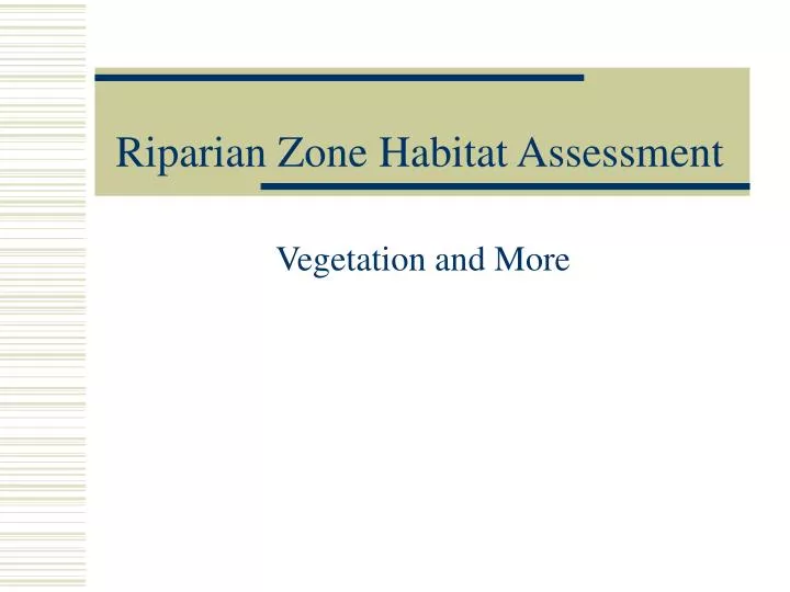 riparian zone habitat assessment n.