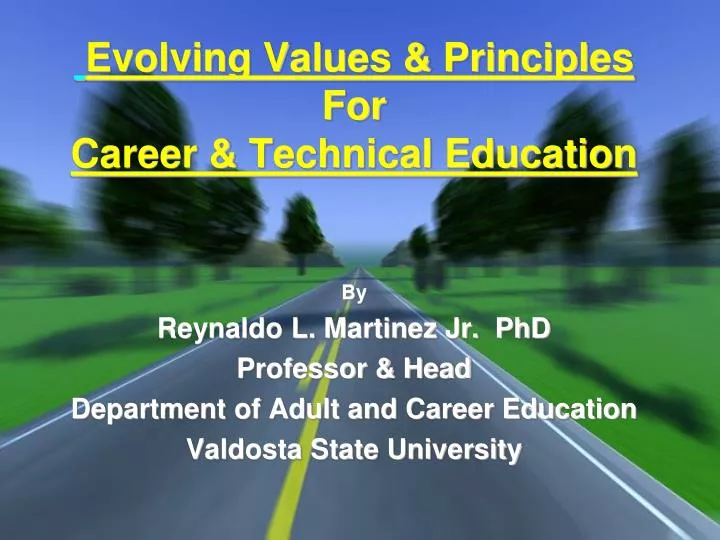 evolving values principles for career technical education n.