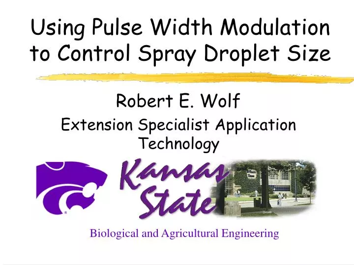 using pulse width modulation to control spray droplet size n.