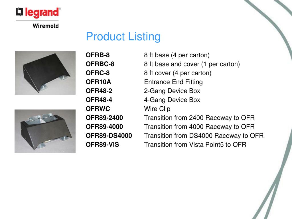 Wiremold OFR Series Overfloor Raceway Base and Cover - Cable Management  System - OFRBC-8R - Cable Management 