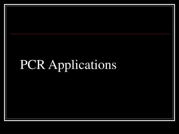 pcr applications n.