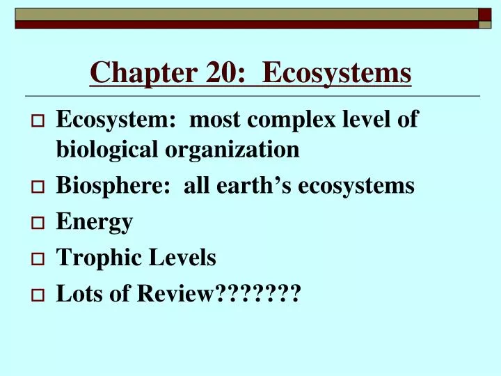 chapter 20 ecosystems n.