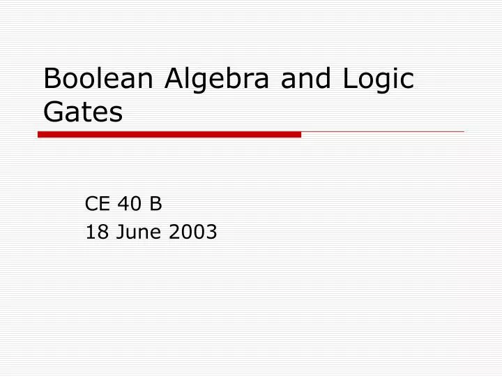 boolean algebra and logic gates n.