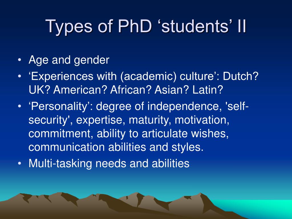types of phd students