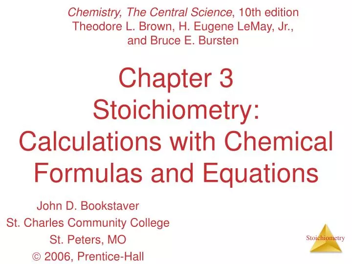 chapter 3 stoichiometry calculations with chemical formulas and equations n.