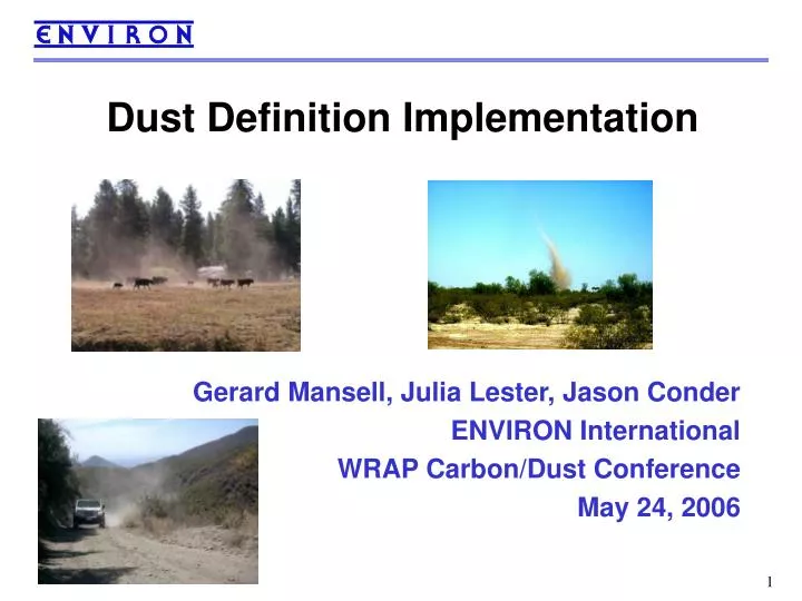 PPT Dust Definition Implementation PowerPoint Presentation, free