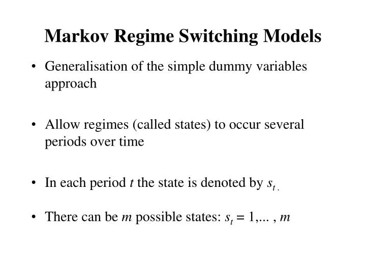 markov regime switching models n.