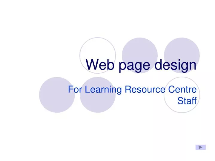 web page design n.