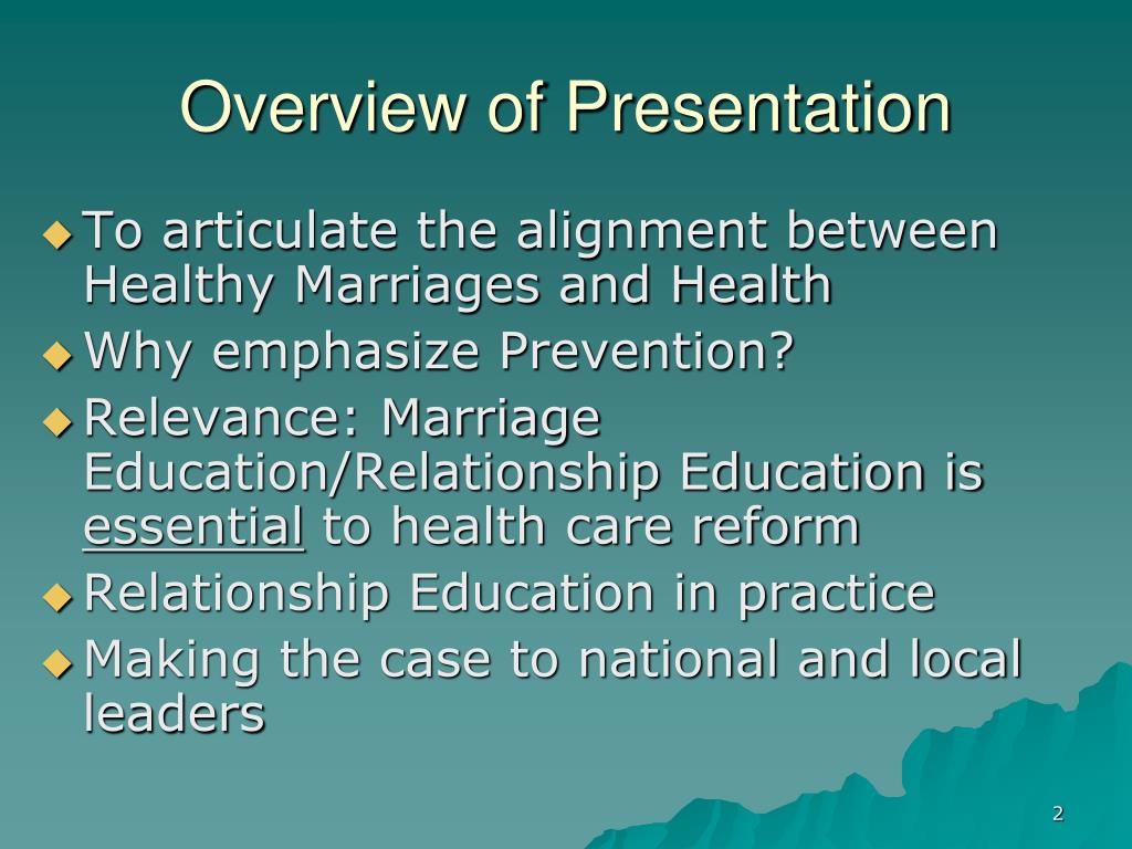 Ppt Marriage Education And Health Care Reform Whats The - 