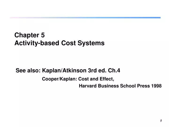chapter 5 activity based cost systems n.