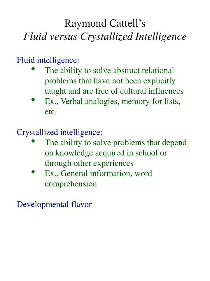 crystallized vs fluid intelligence psychology definition crystallized vs fluid intelligence psychology definition
