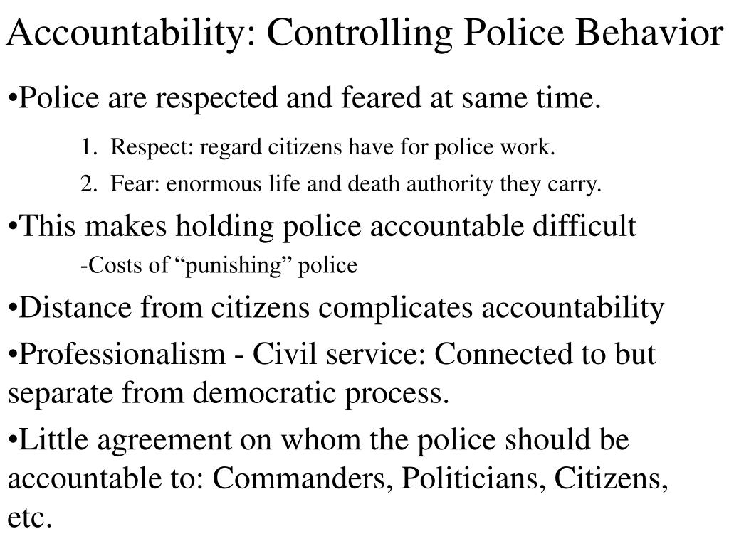 essay on police accountability