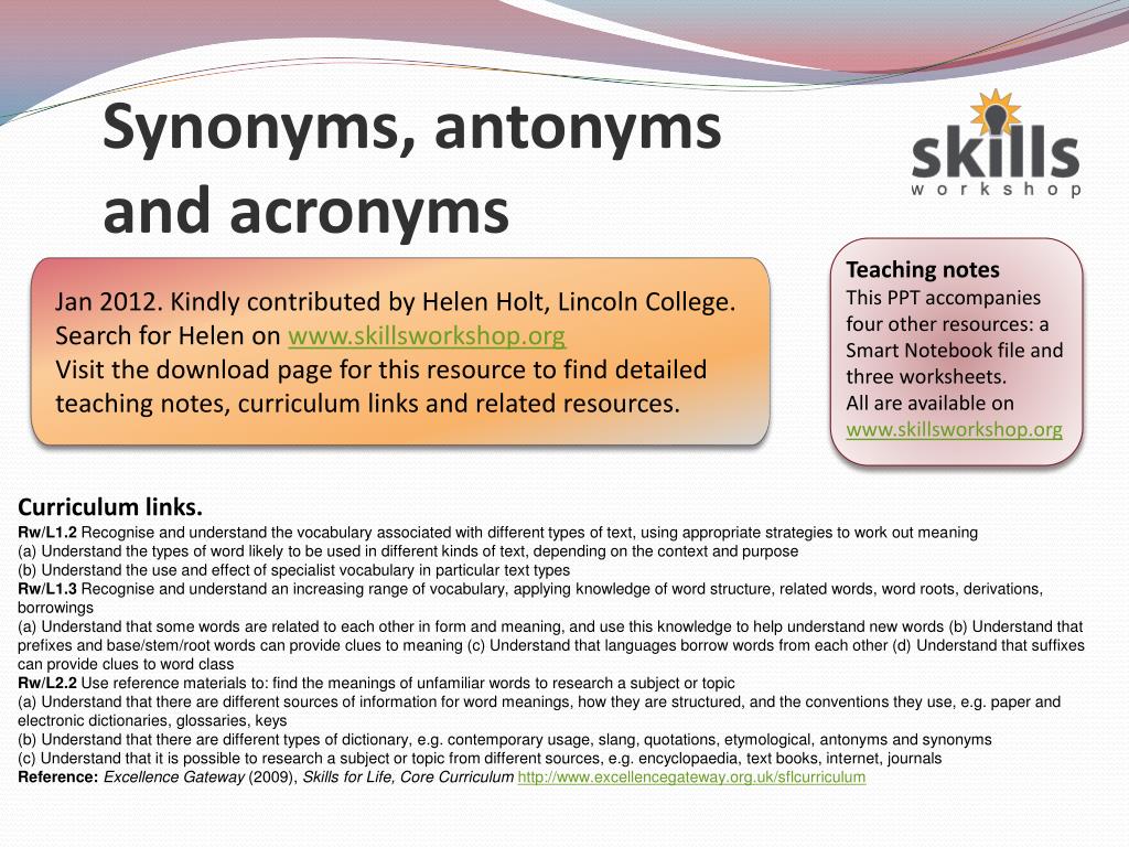 Today we will review how to determine between synonyms and antonyms. - ppt  download