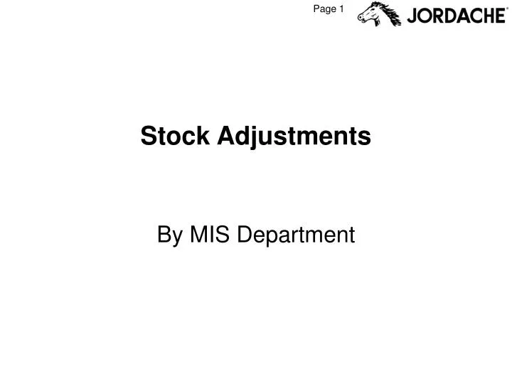 stock adjustments n.