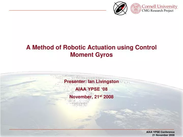 a method of robotic actuation using control moment gyros n.