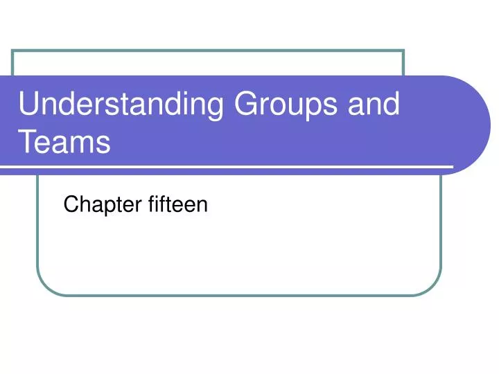 understanding groups and teams n.