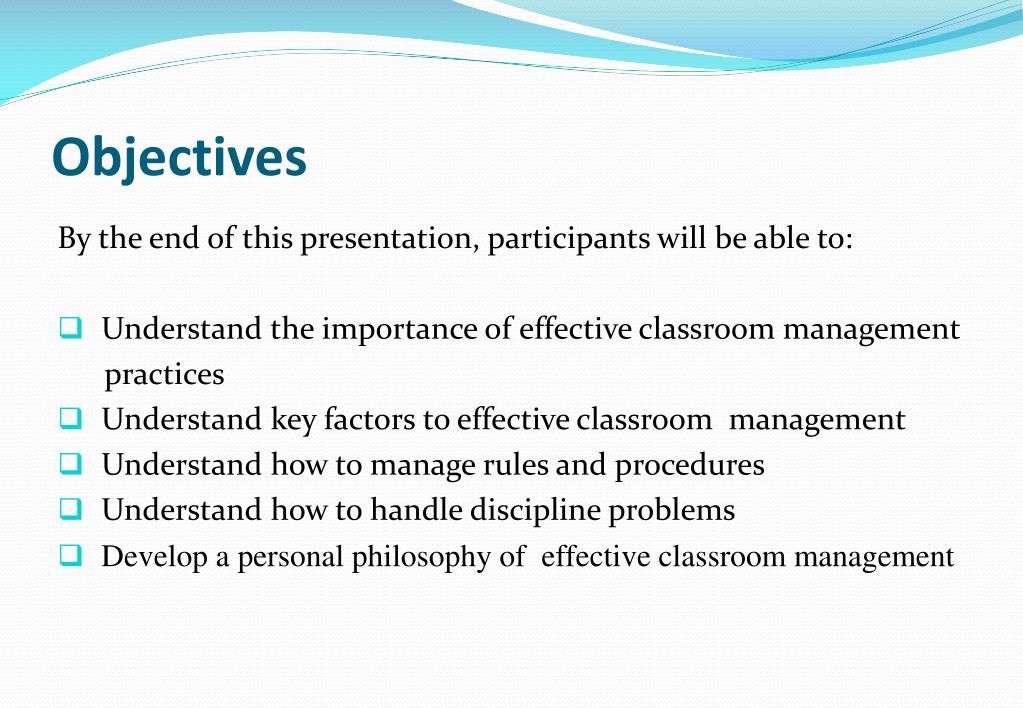objectives of education management