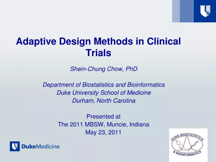 adaptive design methods in clinical trials n.