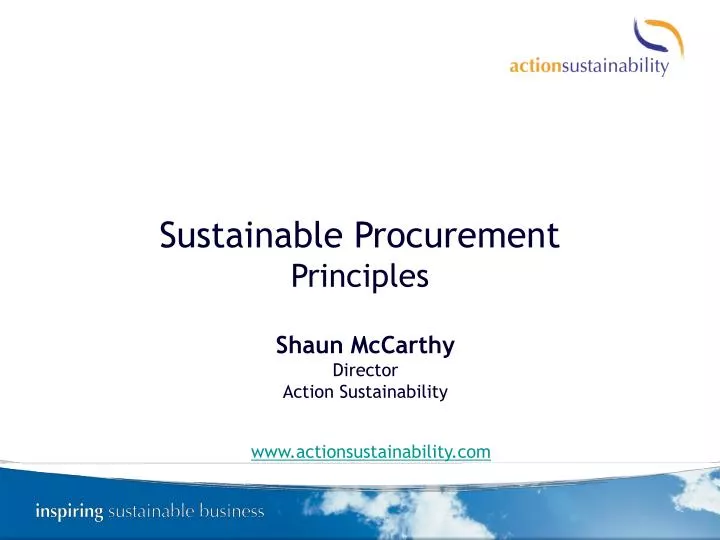 sustainable procurement principles n.