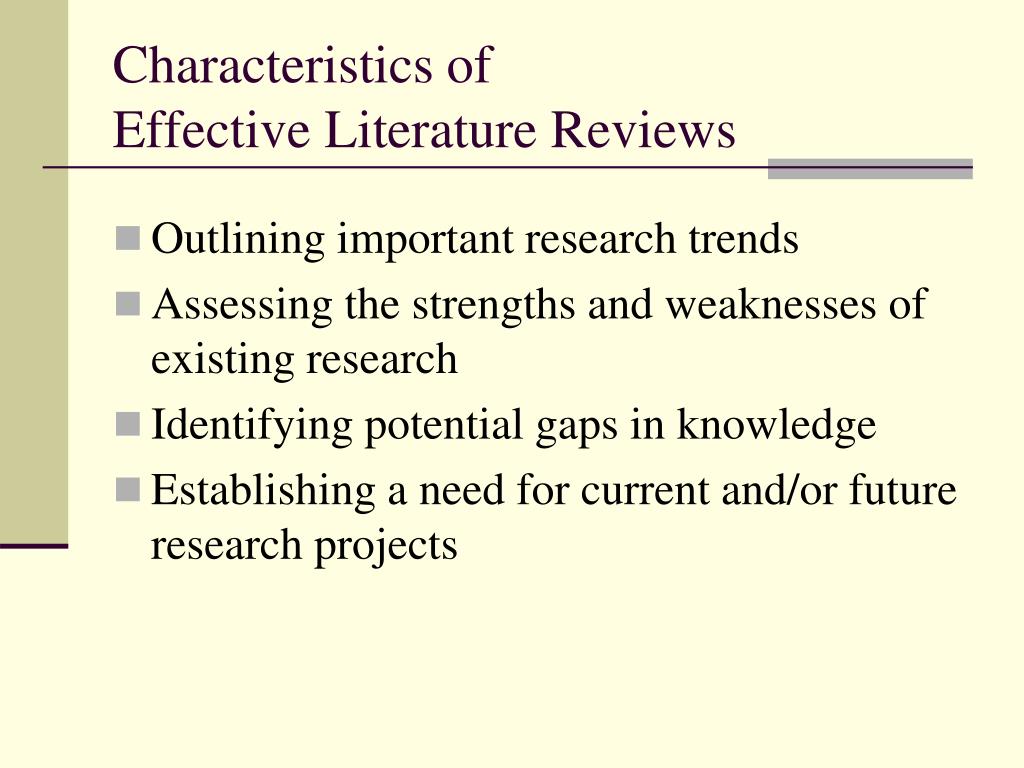 characteristics of effective literature review