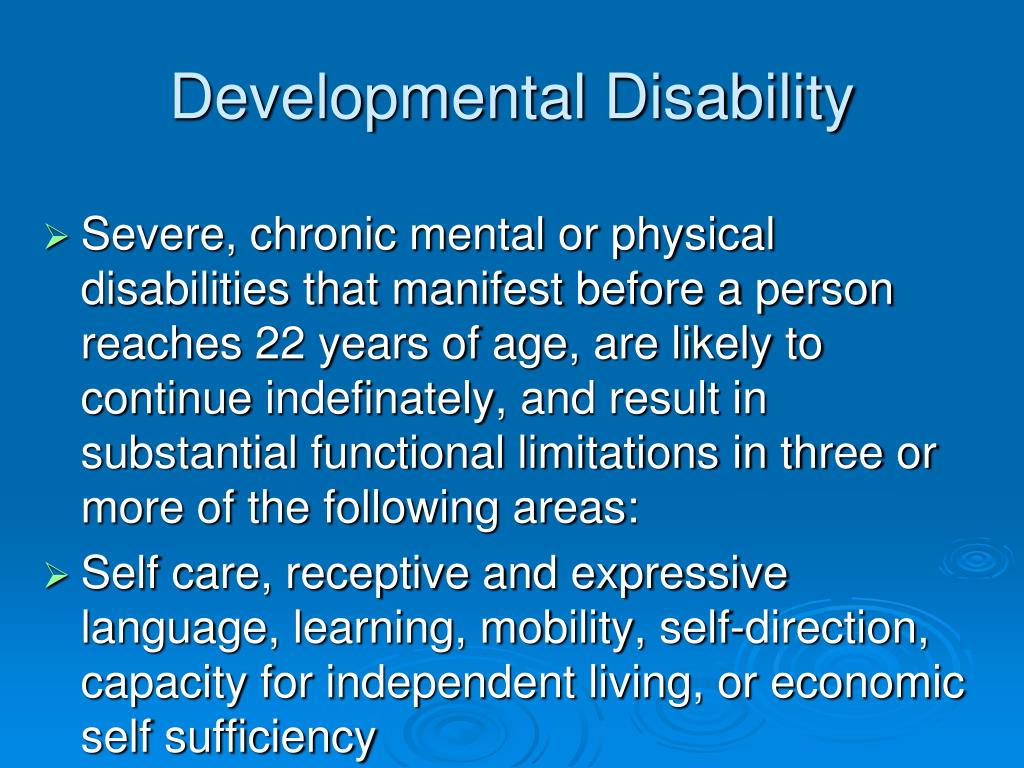 What Is The Medical Term For Developmental Disabilities