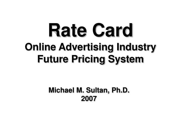 rate card online advertising industry future pricing system n.