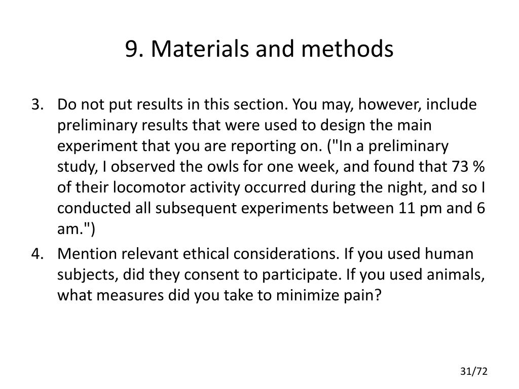 what is material and methods in research paper