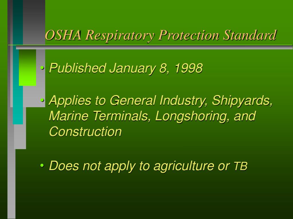 Ppt respirator regulations powerpoint presentation free download