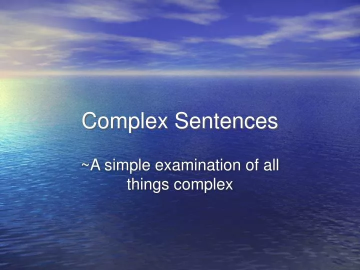 complex sentences n.
