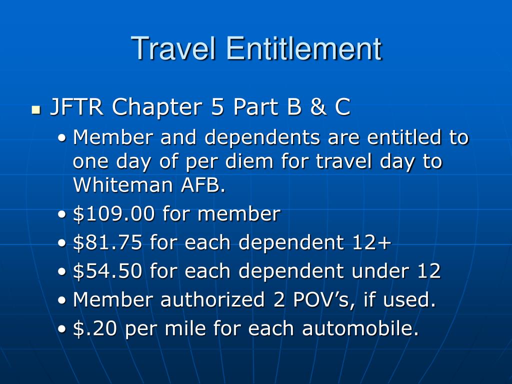 air force pcs travel entitlements