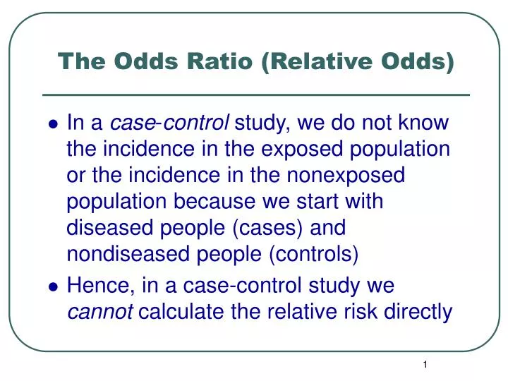 the odds ratio relative odds n.