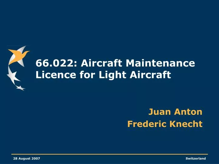 66 022 aircraft maintenance licence for light aircraft n.