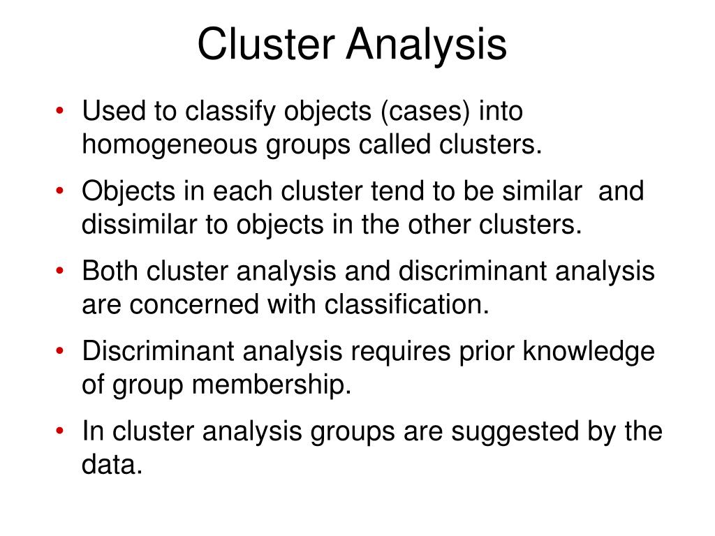 Classification Analysis for Cluster Group Membership