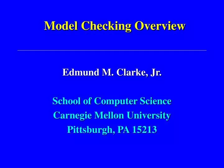 model checking overview n.