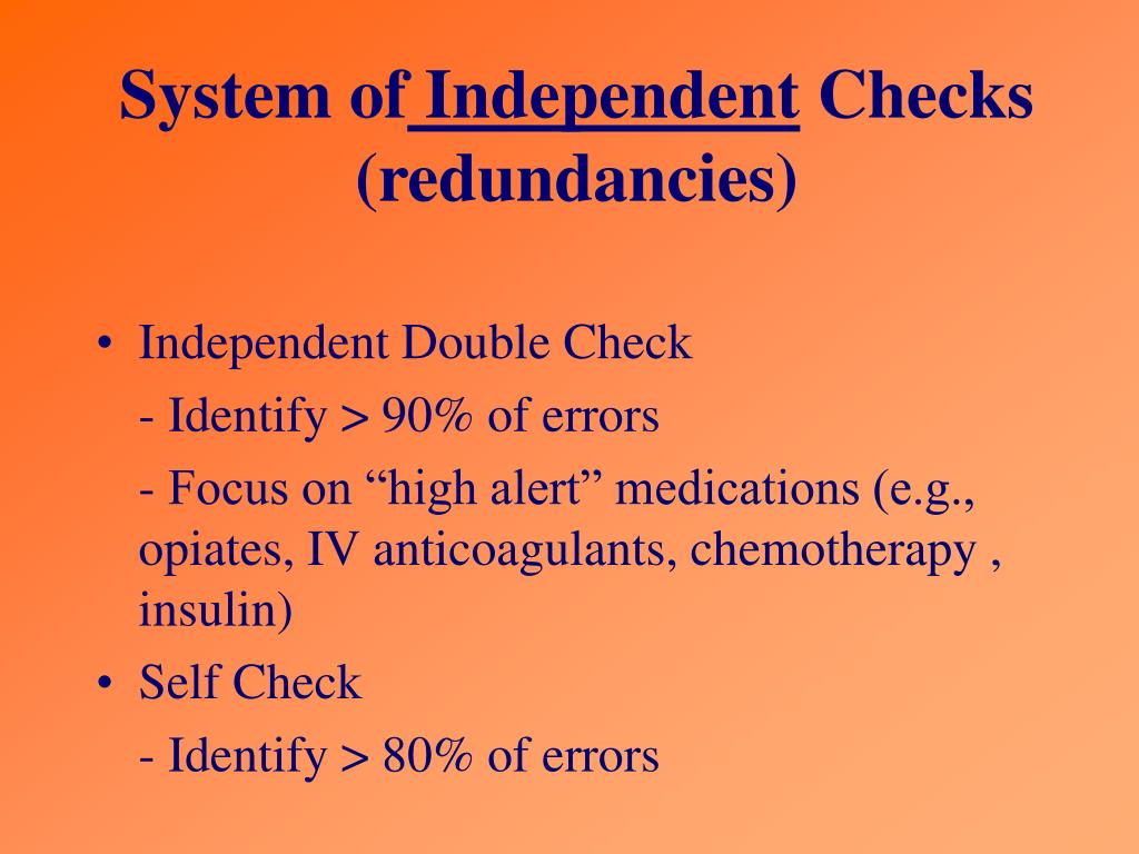 Independent Double Check