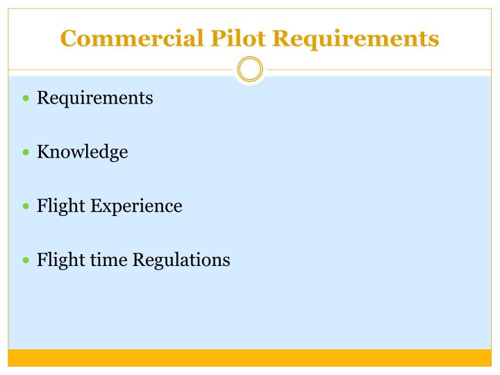 PPT Pilot Certificates, Regulations, Commercial Pilot Privileges