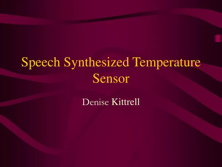 speech synthesized temperature sensor n.