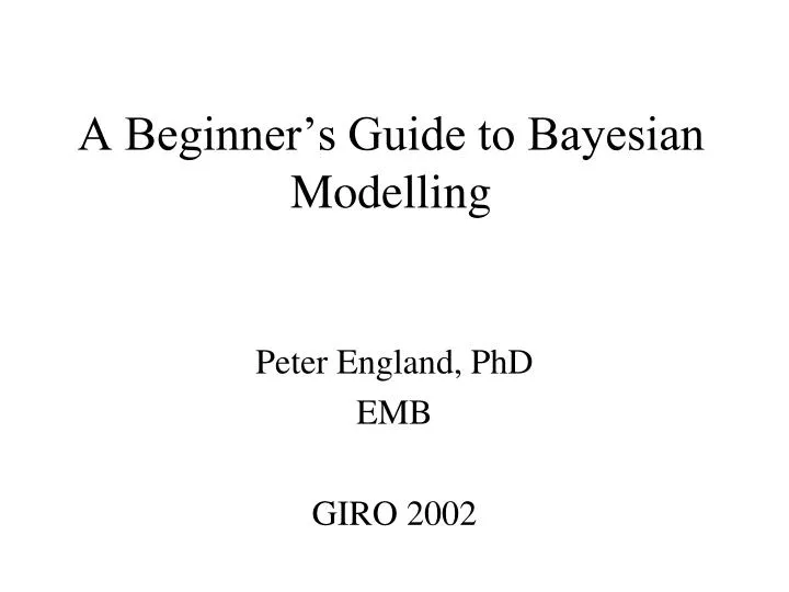 a beginner s guide to bayesian modelling n.