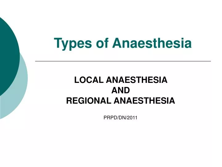PPT Types of Anaesthesia PowerPoint Presentation, free download ID