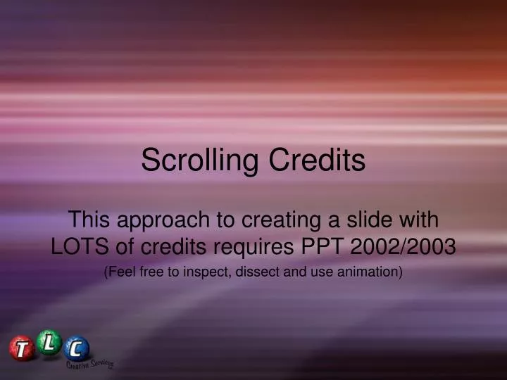 scrolling credits n.