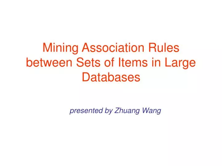 mining association rules between sets of items in large databases n.