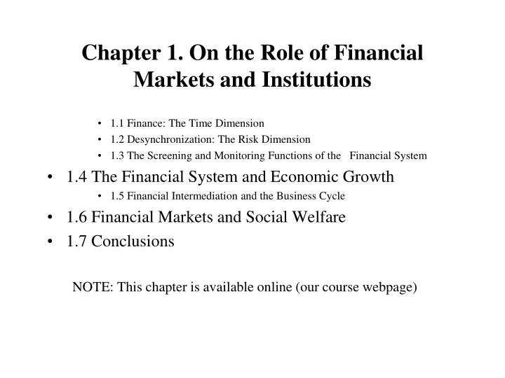 What Is The Role Of Financial Markets And Institutions