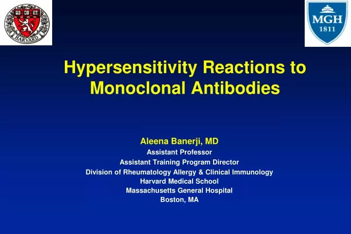 hypersensitivity reactions to monoclonal antibodies n.