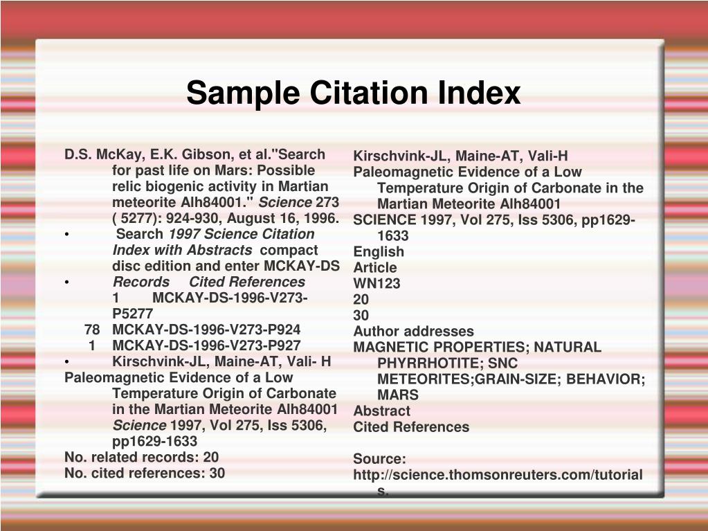 citation index is