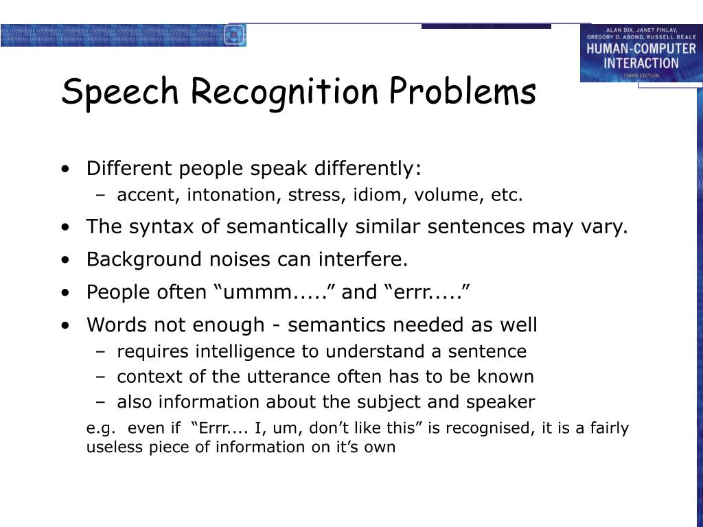 the speech recognition problems