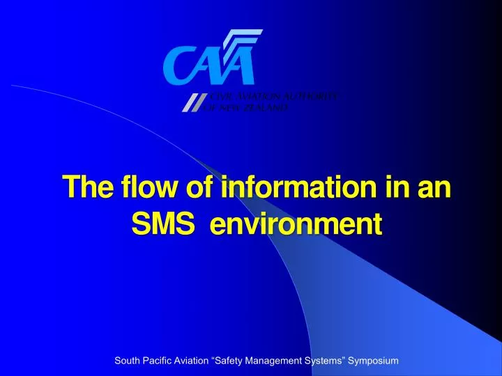 the flow of information in an sms environment n.