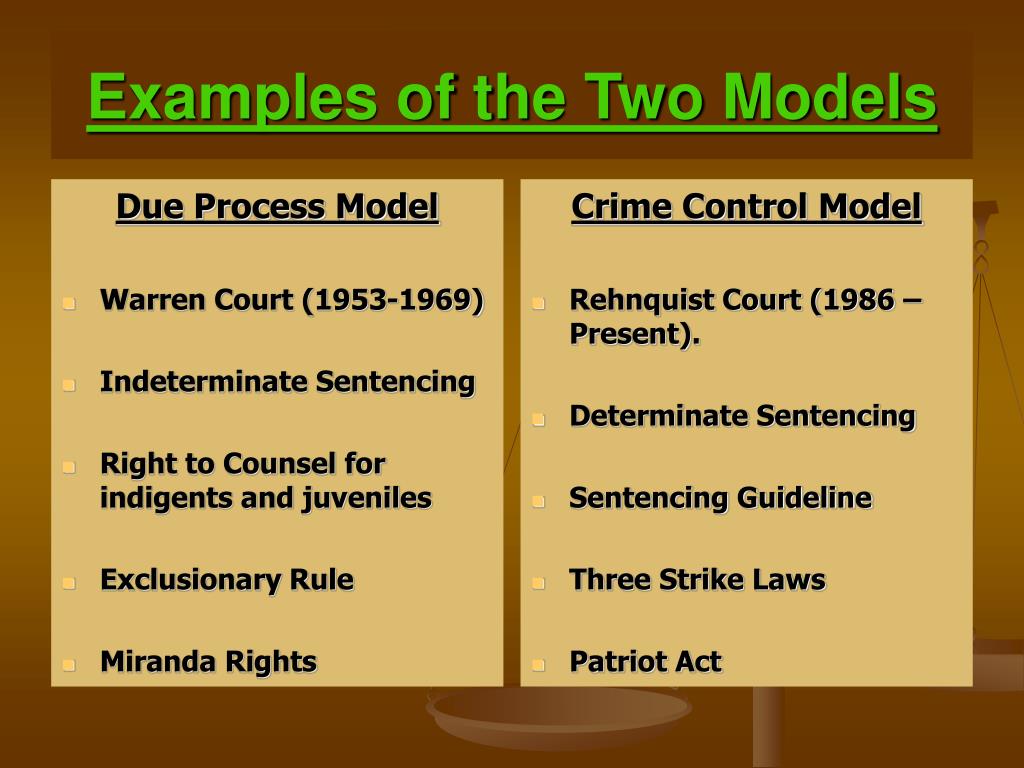 The Crime Control Model And Due Process