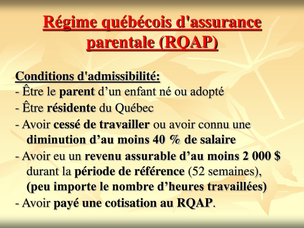 Mes Droits Parentaux Et Le Regime Quebecois D Assurance Parentale Rqap