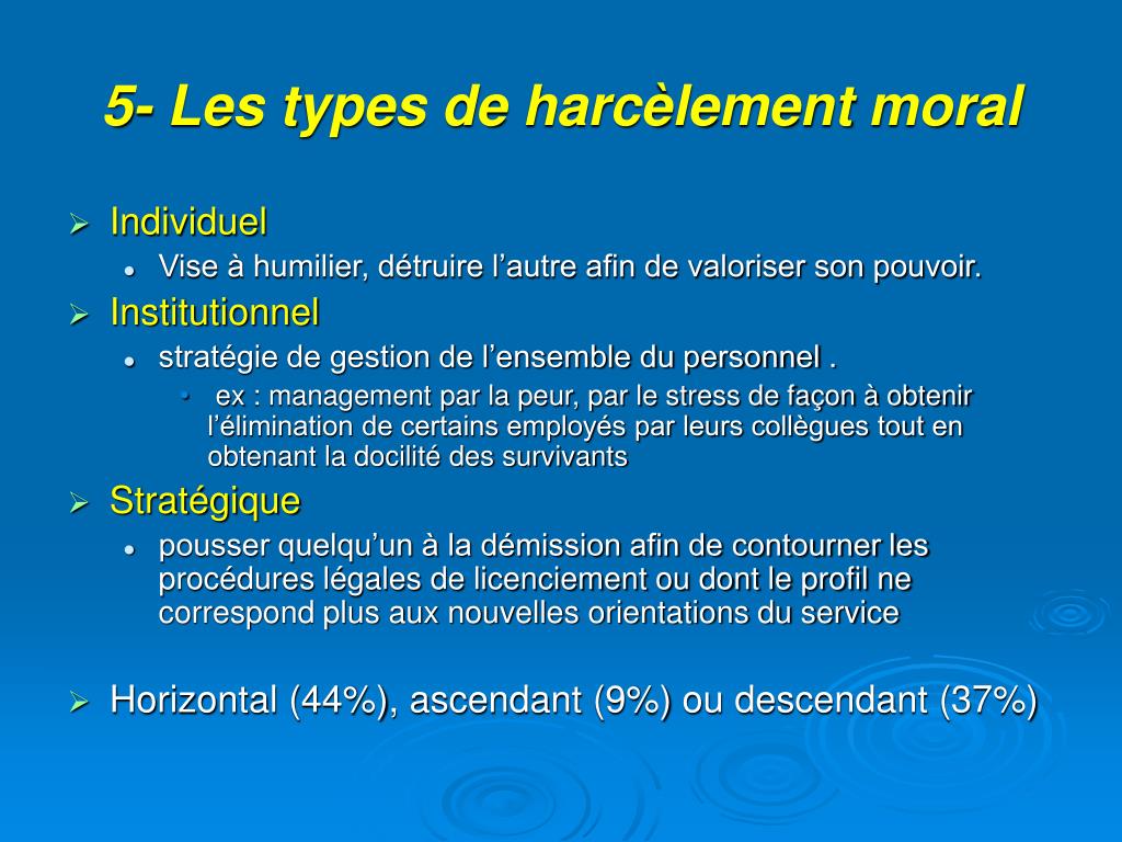 PPT - Harcèlement moral 4- Types PowerPoint Presentation, free download ...